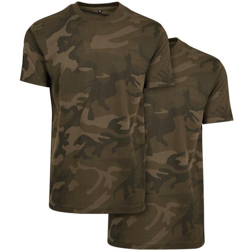 Build Your Brand Camo Round Neck Tee 2-Pack olive camo M