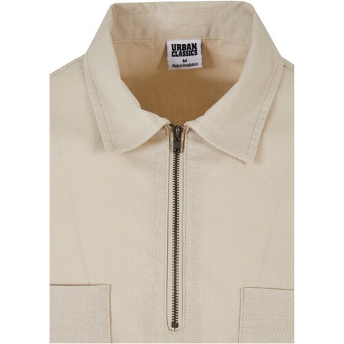 Urban Classics Cotton Linen Half Zip Shirt softseagrass XXL