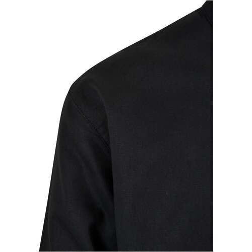 Urban Classics Cotton Linen Stand Up Collar Shirt black M