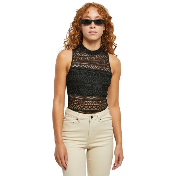Urban Classics Ladies Crochet Jersey Turtleneck Body