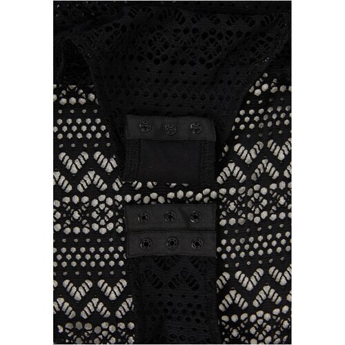 Urban Classics Ladies Crochet Jersey Turtleneck Body black 5XL