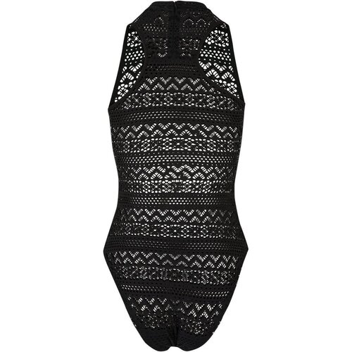 Urban Classics Ladies Crochet Jersey Turtleneck Body black XXL