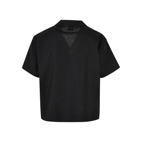 Urban Classics Ladies Linen Mixed Resort Shirt black 5XL