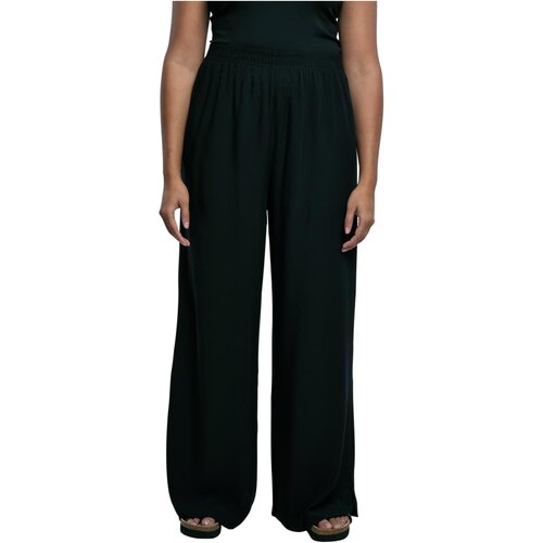 Urban Classics Ladies Wide Leg Viscose Pants black 3XL