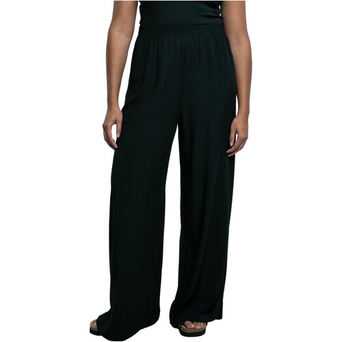 Urban Classics Ladies Wide Leg Viscose Pants black 3XL