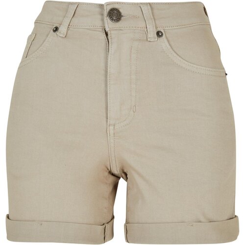 Urban Classics Ladies Colored Strech Denim Shorts softseagrass 29