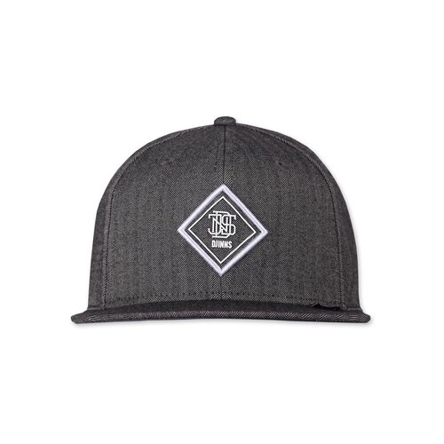 Djinns 6 Panel Snapback Cap Fine Herringbone grey