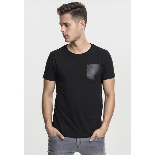 Urban Classics Synthetic Leather Pocket Tee blk/blk M