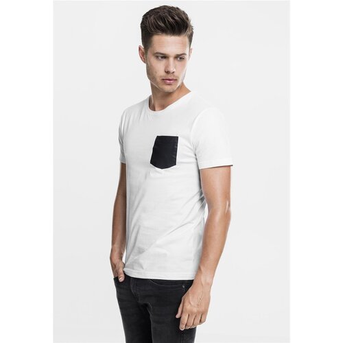 Urban Classics Synthetic Leather Pocket Tee wht/blk S