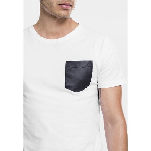 Urban Classics Synthetic Leather Pocket Tee wht/blk S