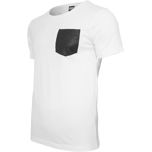 Urban Classics Synthetic Leather Pocket Tee wht/blk S