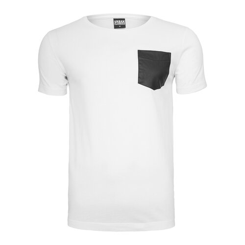 Urban Classics Synthetic Leather Pocket Tee wht/blk S