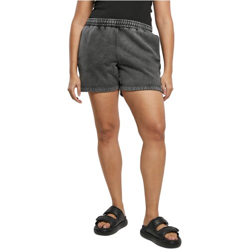 Urban Classics Ladies Stone Washed Shorts black 3XL