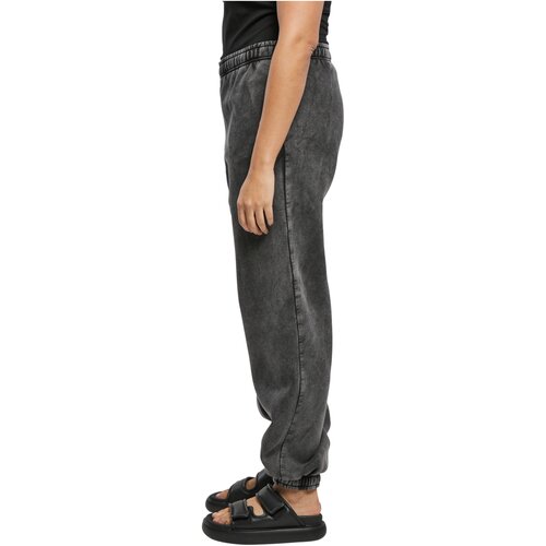 Urban Classics Ladies High Waist Stone Washed Sweat Pants black 4XL