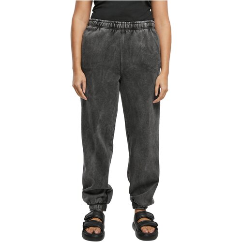 Urban Classics Ladies High Waist Stone Washed Sweat Pants black 4XL