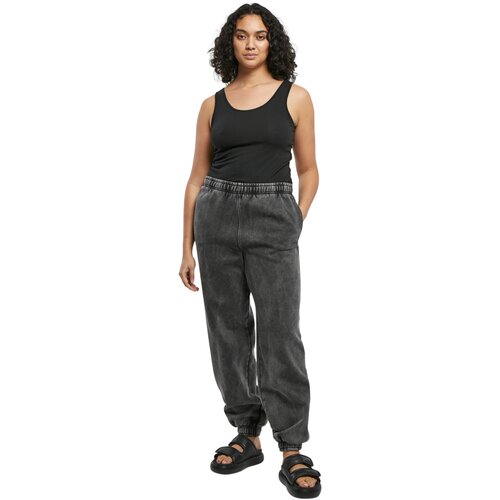 Urban Classics Ladies High Waist Stone Washed Sweat Pants black 4XL