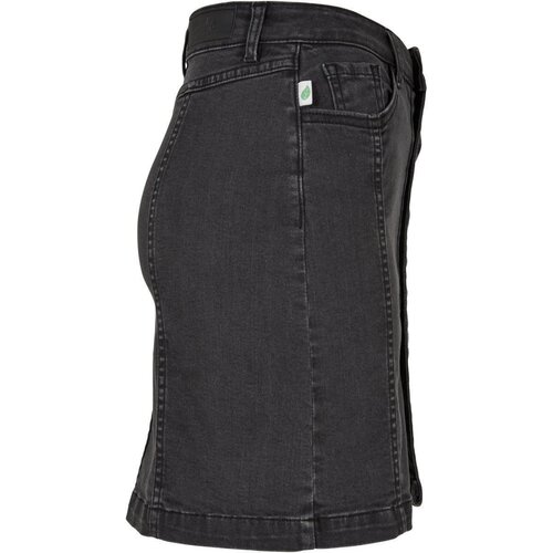 Urban Classics Ladies Organic Stretch Button Denim Skirt black washed 26