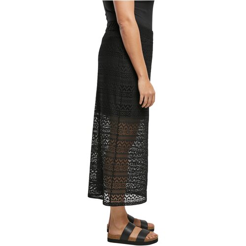 Urban Classics Ladies Stretch Crochet Lace Midi Skirt black 3XL
