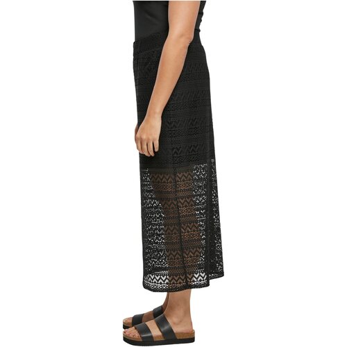 Urban Classics Ladies Stretch Crochet Lace Midi Skirt black 4XL