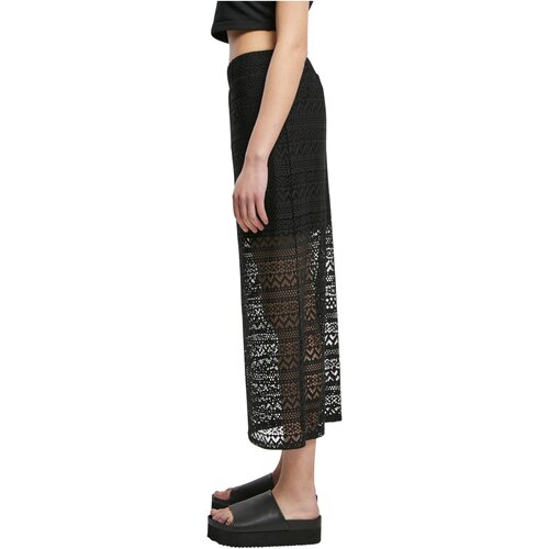 Urban Classics Ladies Stretch Crochet Lace Midi Skirt black XS