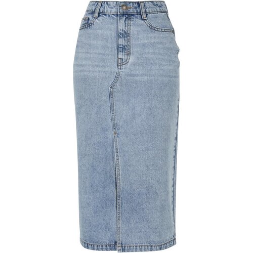 Urban Classics Ladies Midi Denim Skirt tinted lightblue washed 29