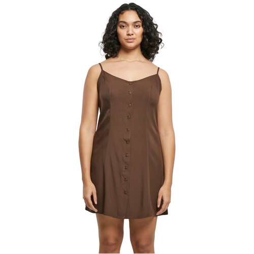 Urban Classics Ladies Vicose Mini Dress brown 5XL