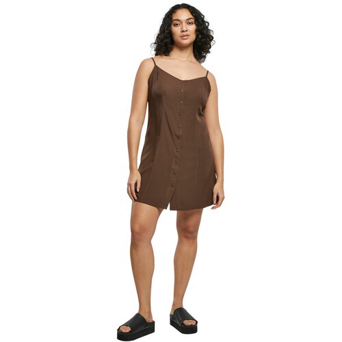 Urban Classics Ladies Vicose Mini Dress brown 5XL