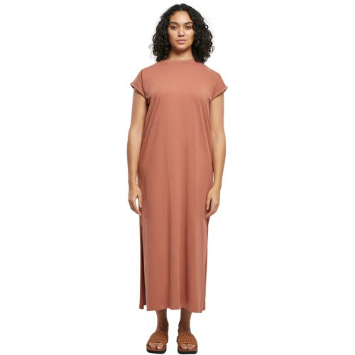 Urban Classics Ladies Long Extended Shoulder Dress terracotta 4XL