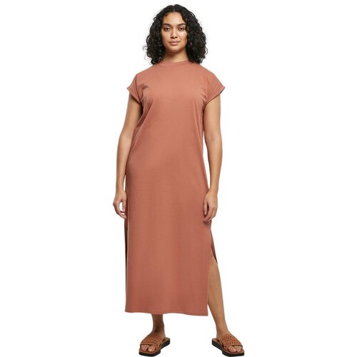 Urban Classics Ladies Long Extended Shoulder Dress terracotta 4XL