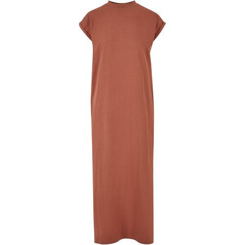 Urban Classics Ladies Long Extended Shoulder Dress terracotta XXL