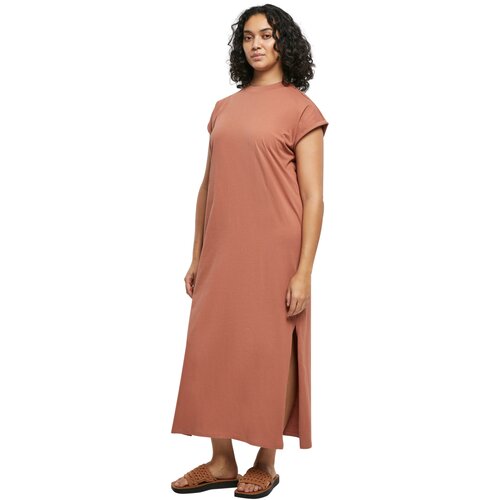 Urban Classics Ladies Long Extended Shoulder Dress terracotta XXL