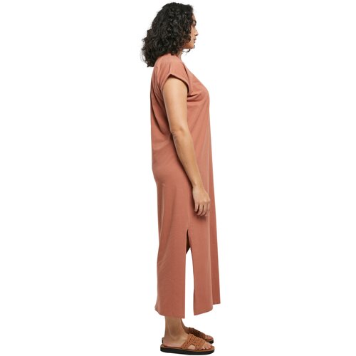 Urban Classics Ladies Long Extended Shoulder Dress terracotta XXL