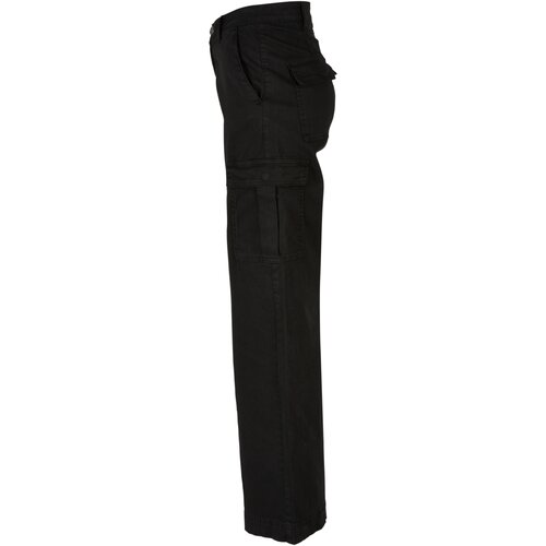 Urban Classics Ladies High Waist Wide Leg Twill Cargo Pants black 28