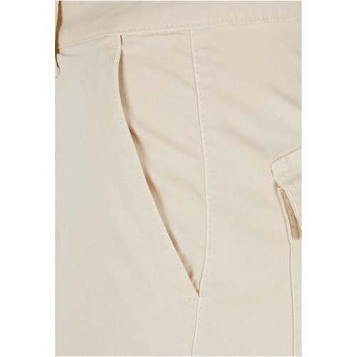 Urban Classics Ladies High Waist Wide Leg Twill Cargo Pants whitesand 29