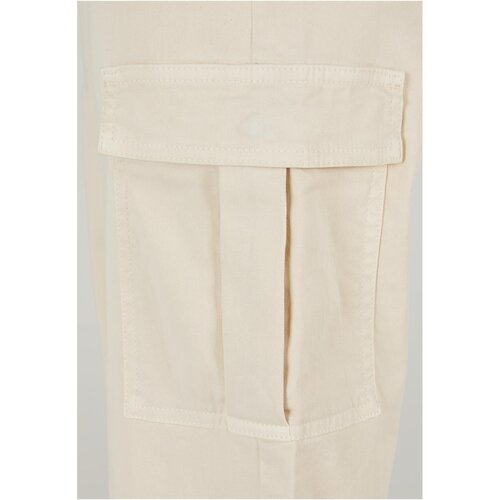 Urban Classics Ladies High Waist Wide Leg Twill Cargo Pants whitesand 29