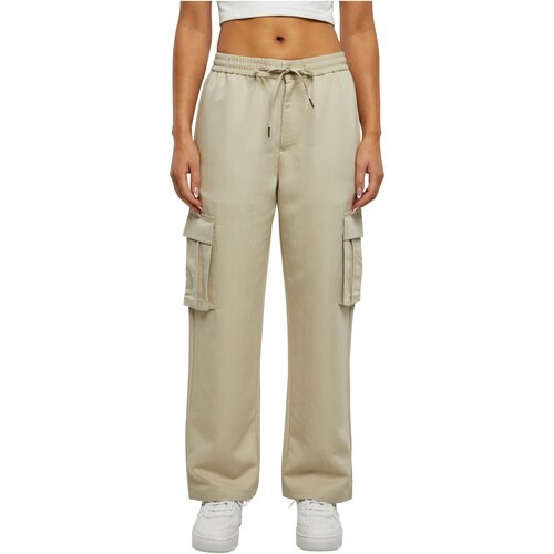 Urban Classics Ladies Vicose Straight Leg Cargo Pants concrete XXL