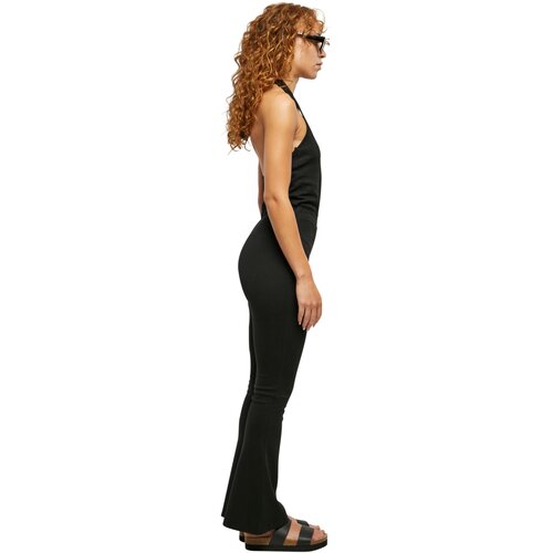 Urban Classics Ladies Stretch Interlock Neckholder Jumpsuit black 3XL