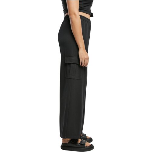 Urban Classics Ladies Highwaist Wide Leg Cargo Terry Pants black 3XL