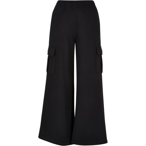 Urban Classics Ladies Highwaist Wide Leg Cargo Terry Pants black 3XL