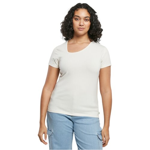 Urban Classics Ladies Organic Asymmetric Neckline Tee whitesand XXL