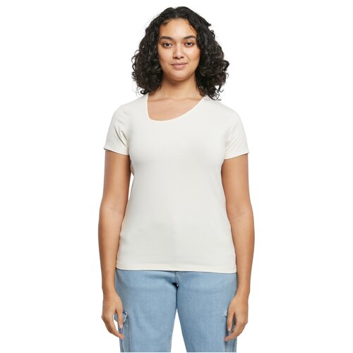 Urban Classics Ladies Organic Asymmetric Neckline Tee whitesand XXL