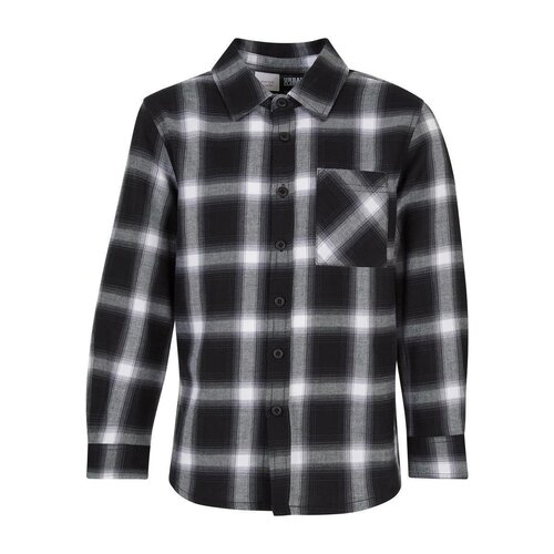 Urban Classics Kids Boys Oversized Checked Shirt black/white 146/152