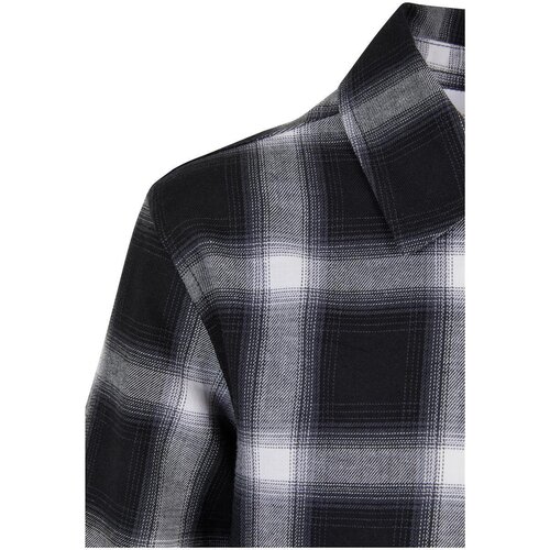 Urban Classics Kids Boys Oversized Checked Shirt black/white 146/152