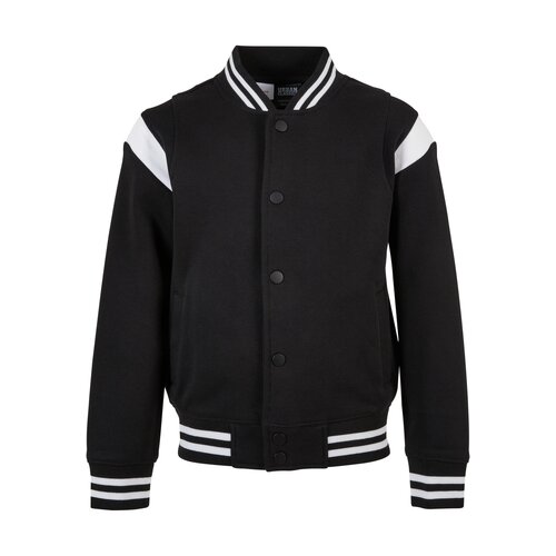 Urban Classics Kids Boys Inset College Sweat Jacket black/white 110/116
