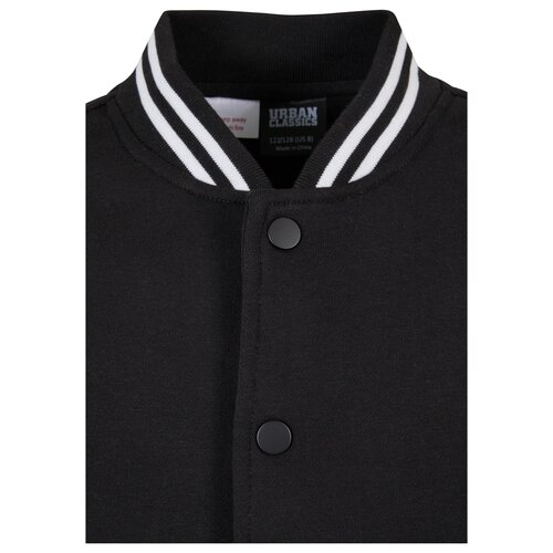 Urban Classics Kids Boys Inset College Sweat Jacket black/white 110/116