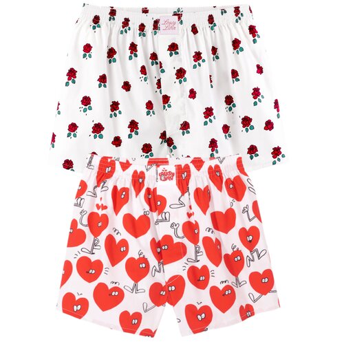 Lousy Livin Boxershorts Rose & Valentines White XL