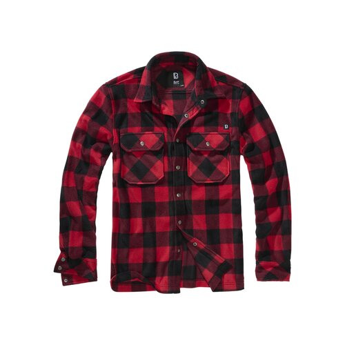 Brandit Jeff Fleece Shirt Long Sleeve red/black XXL