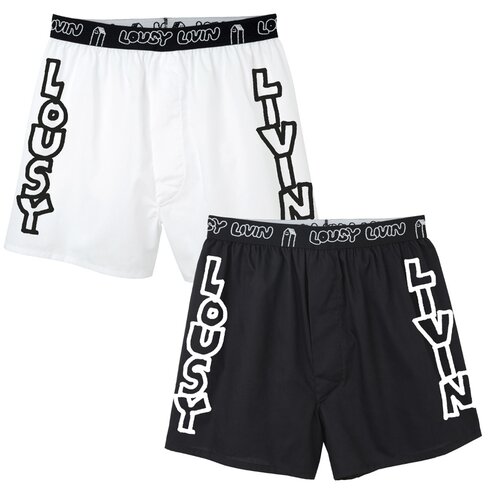 Lousy Livin 2Pack Boxershorts Lou Boxer Briefs Black & White S