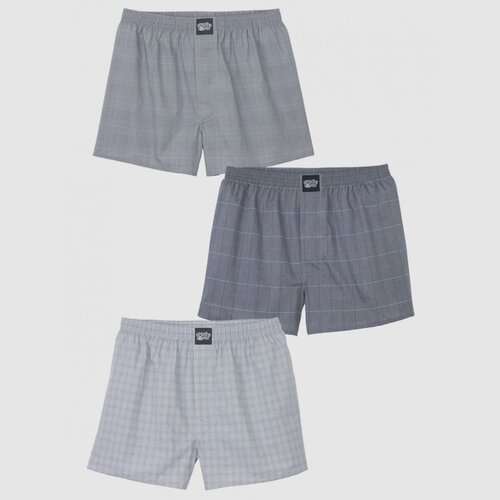 Lousy Livin 3-Pack Boxershorts Lousy Check Grey S