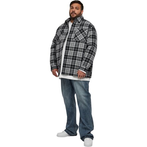 Urban Classics Padded Checked Shirt Jacket black/white 3XL